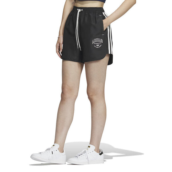 Шорты оригинальные логотип твист легкие тканые шорты азиатские размеры Adidas, черный — фото 2