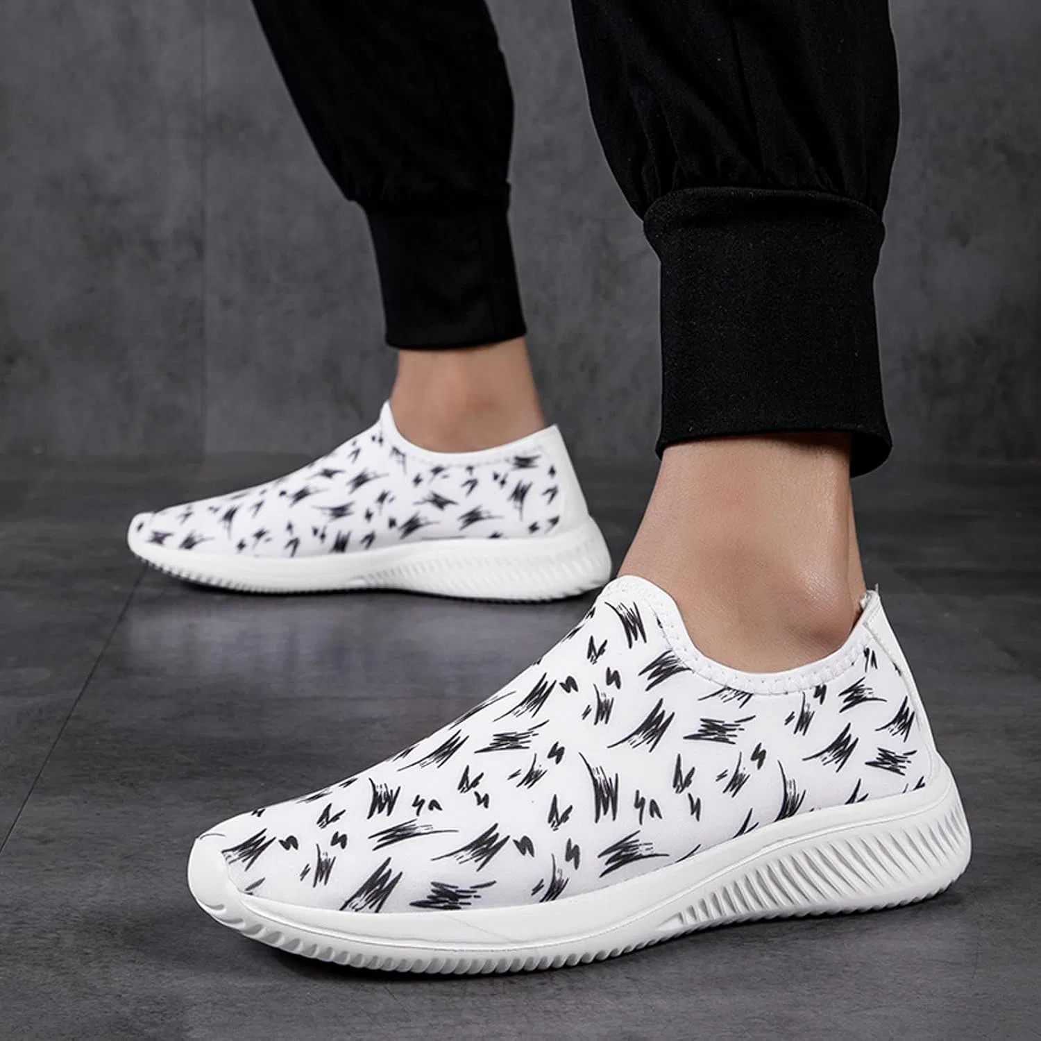 Кроссовки Running Schuhe Herren - Modische Herren-Sportschuhe Mit Flachem Boden Für Bequemen Leichten Alltag Generic, Weiß — фото 2