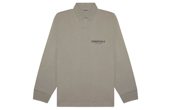Рубашка fw20 long sleeve polo shirt 'taupe' Fear Of God Essentials, серый — фото 2