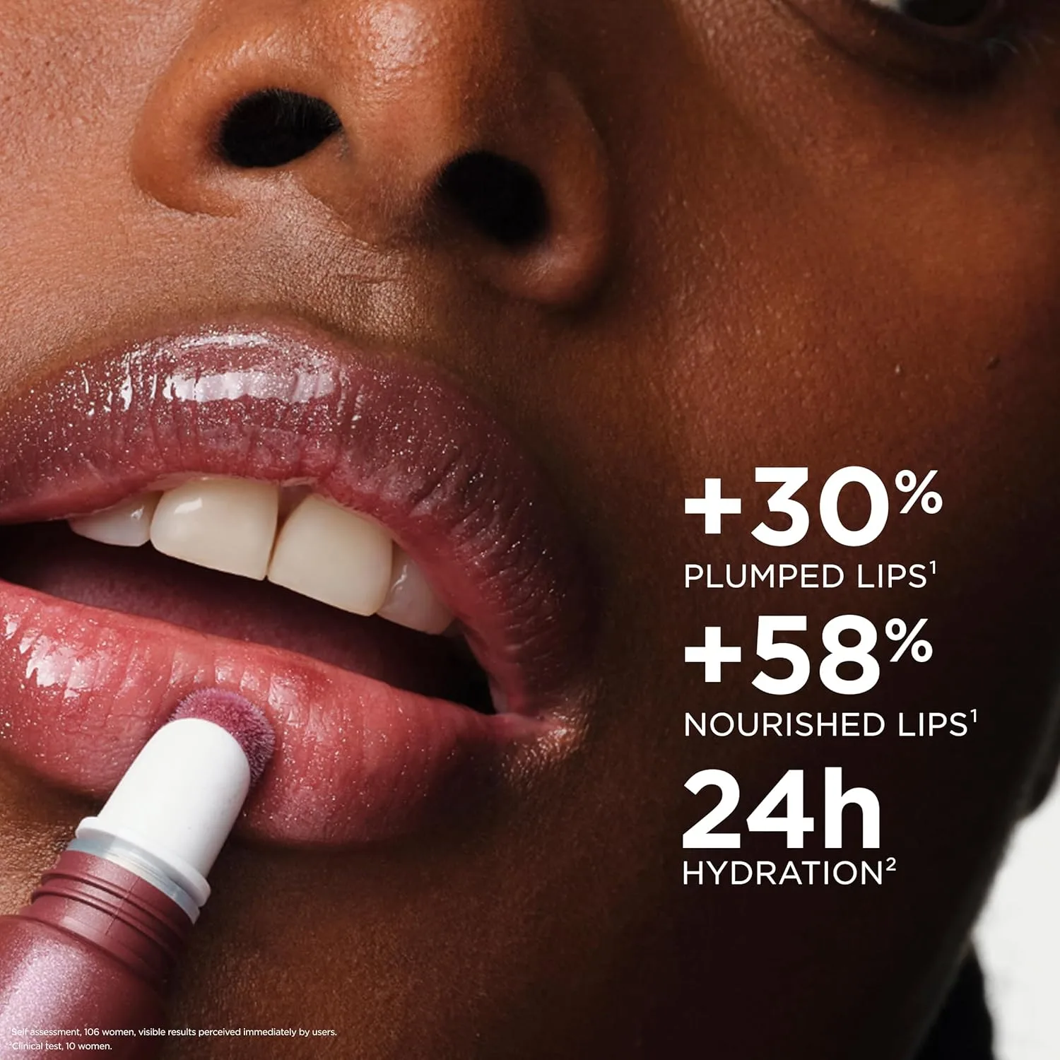 Блеск для губ Clarins Lip Perfector | Увлажняющий и придающий объем губам пептидный блеск | Мгновенный блеск с полупрозрачным мерцающим финишем | Нелипкая текстура с ароматом ванили | 0,35 унции, 25 Mulberry Glow - Pearly Cool Plum — фото 3