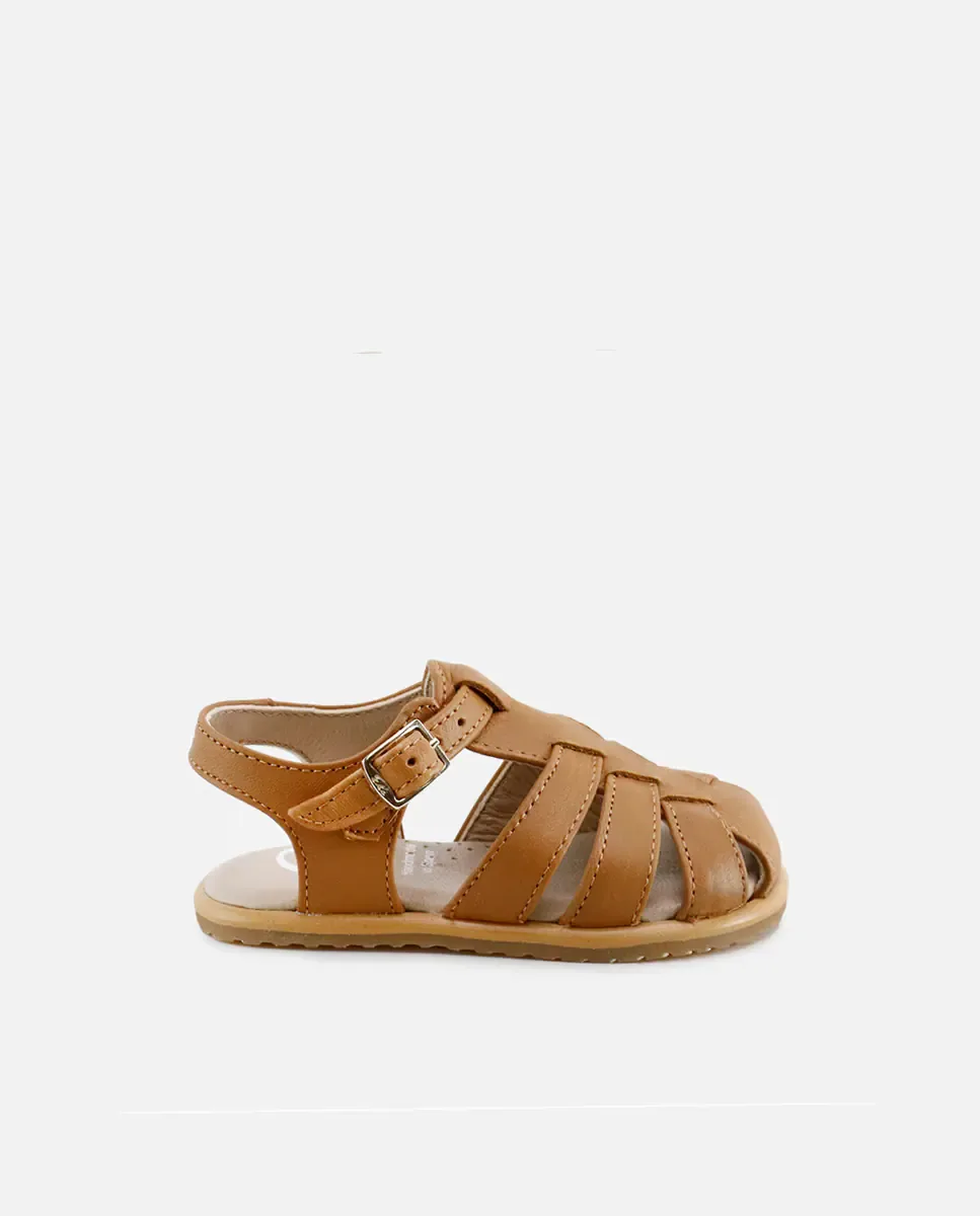 Детские сандалии из кожи типа босоножек с ремешком Eli 1957, Camel