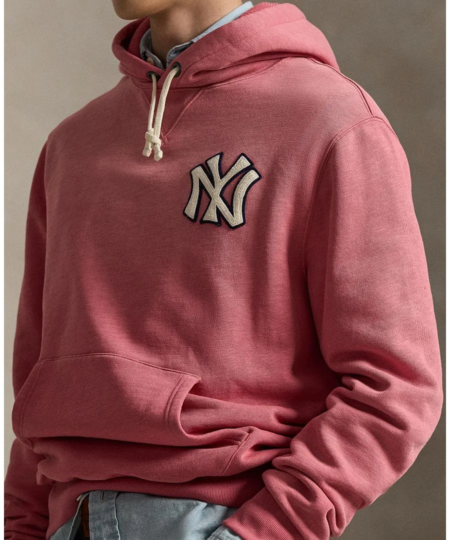 Мужская флисовая толстовка с логотипом Yankees Polo Ralph Lauren, Adirondack Berry — фото 3