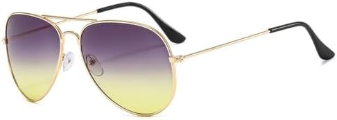 

Солнцезащитные очки с двойной перемычкой, женские и мужские, в оправе из сплава, с градиентными линзами, солнцезащитные очки для женщин и мужчин MTZJH, Gold Gray Yellow