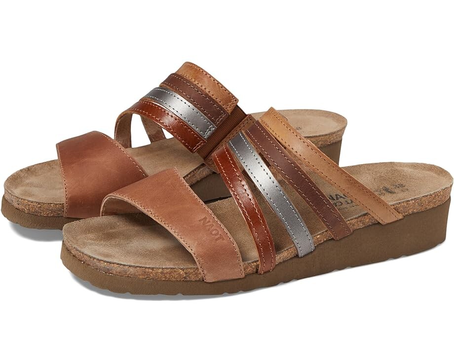 Туфли Naot Peyton, цвет Latte Brown Leather/Mirror Leather/Brown Leather Combo