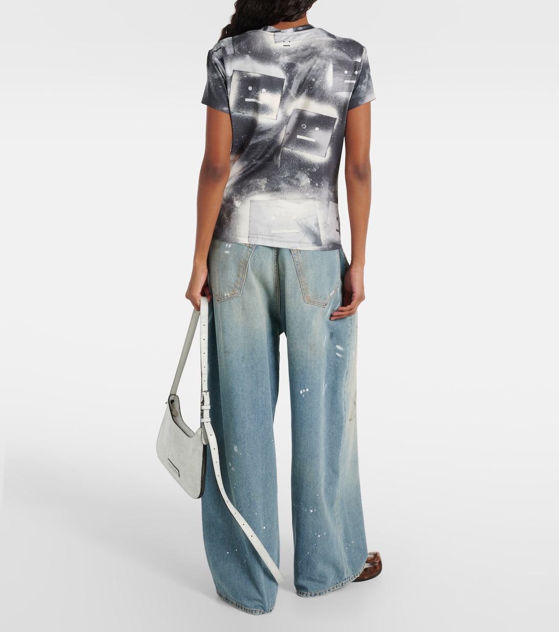 Футболка с изображением лица Эмбара Acne Studios, Black/White — фото 3