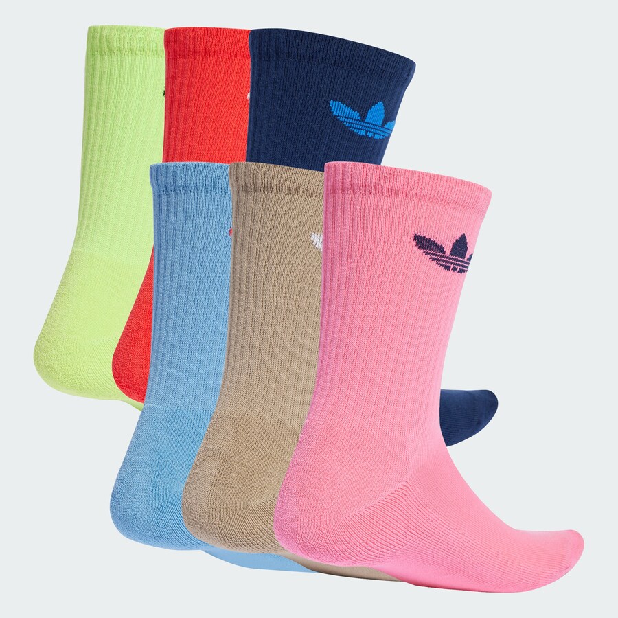 Носки ADIDAS ORIGINALS Trefoil, Navy/Light blue/Brocade/Light green/Light pink/Red — фото 2
