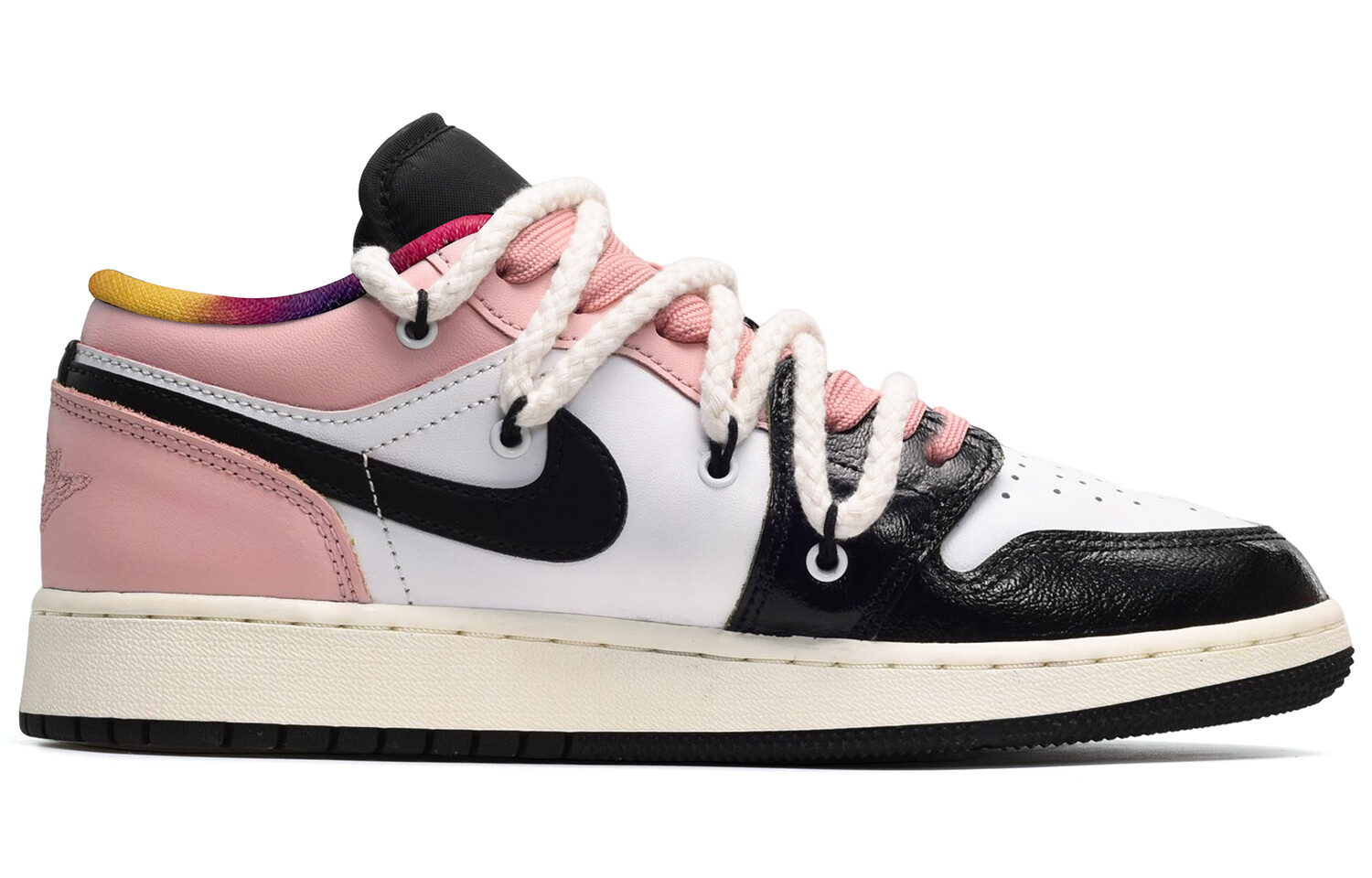 

Кроссовки Air JORDAN 1 Vintage Basketball Shoes Men Low-Top Black White Pink