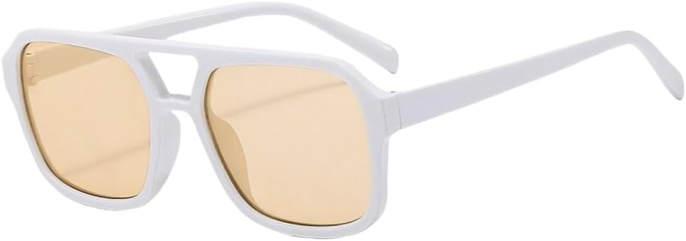 

Квадратные авиационные солнцезащитные очки для женщин и мужчин, большая оправа, стильные черные солнцезащитные очки с защитой от УФ-излучения UV400 UJNHGQ, White-light Tea