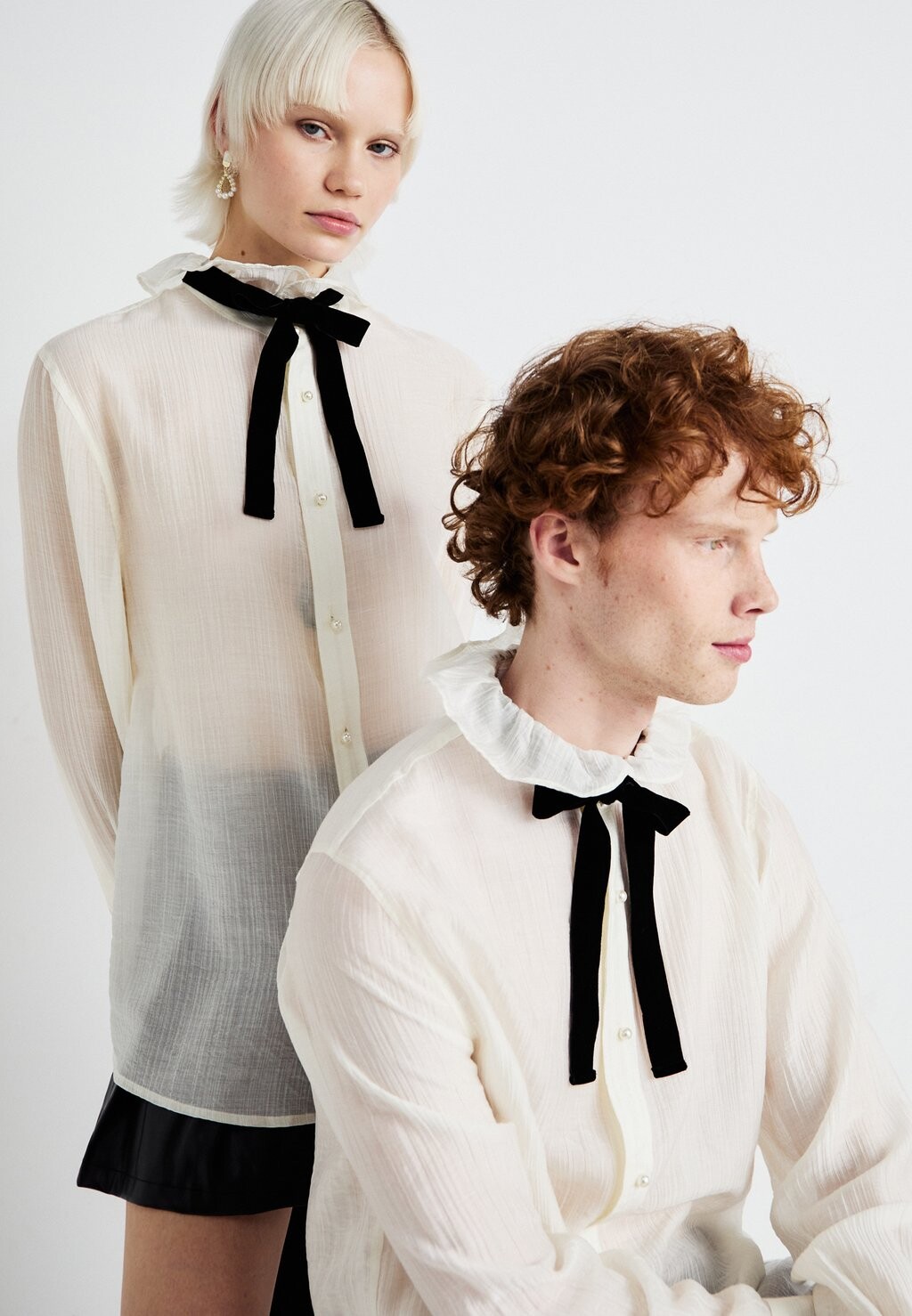 

Блузка на пуговицах ERIC RUFFLE UNISEX Sister Jane, молочный