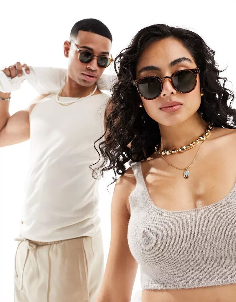 

Круглые солнцезащитные очки черепаховой расцветки Spitfire Teddy Boy