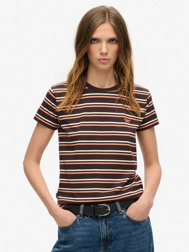 

Футболка Essential Logo с полосками приталенного кроя Superdry, Bison Black