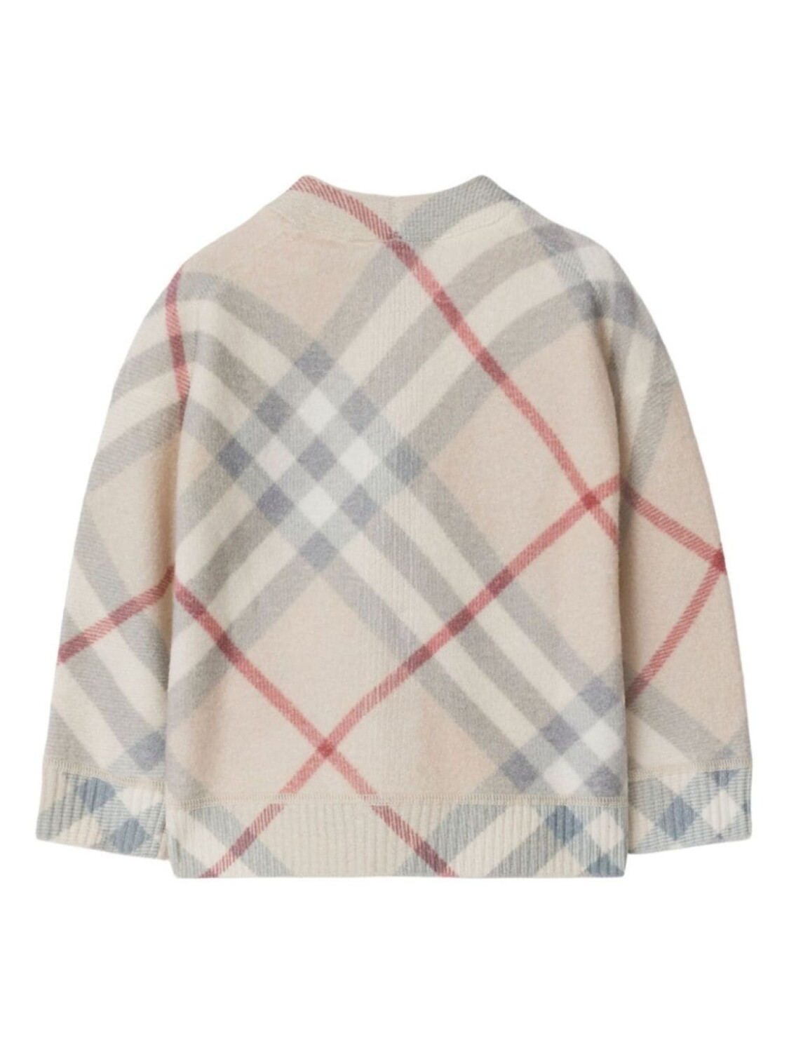 Burberry Kids шерстяной кардиган в клетку, нейтральный цвет — фото 2