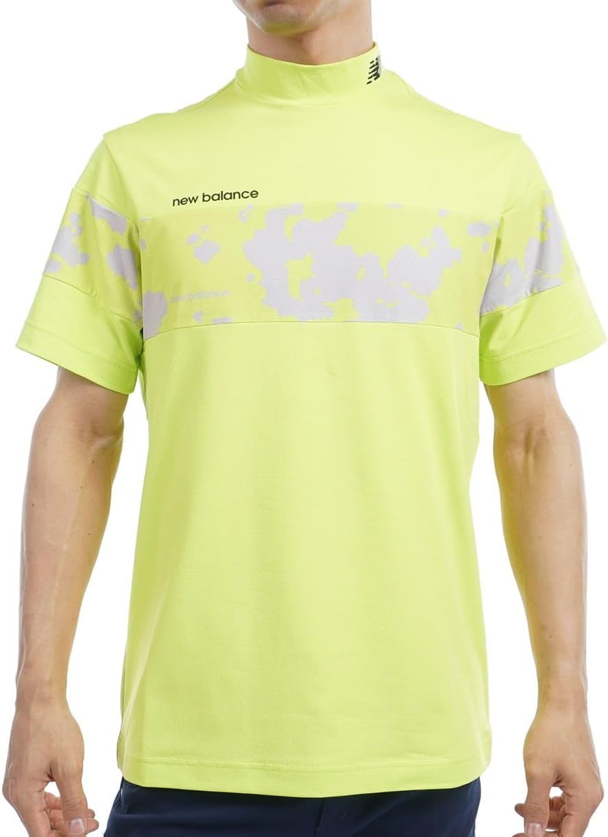 

Футболка для гольфа New Balance с коротким рукавом и высоким воротником (принт Cowpod, влагоотводящая, быстросохнущая) / Мужская / 012-4266001, желтый