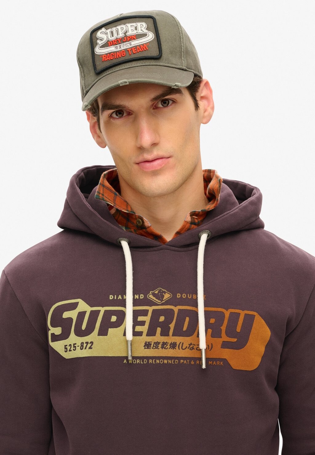 

Толстовка с капюшоном FLOCKED FADE GRAPHIC Superdry, фиолетовый