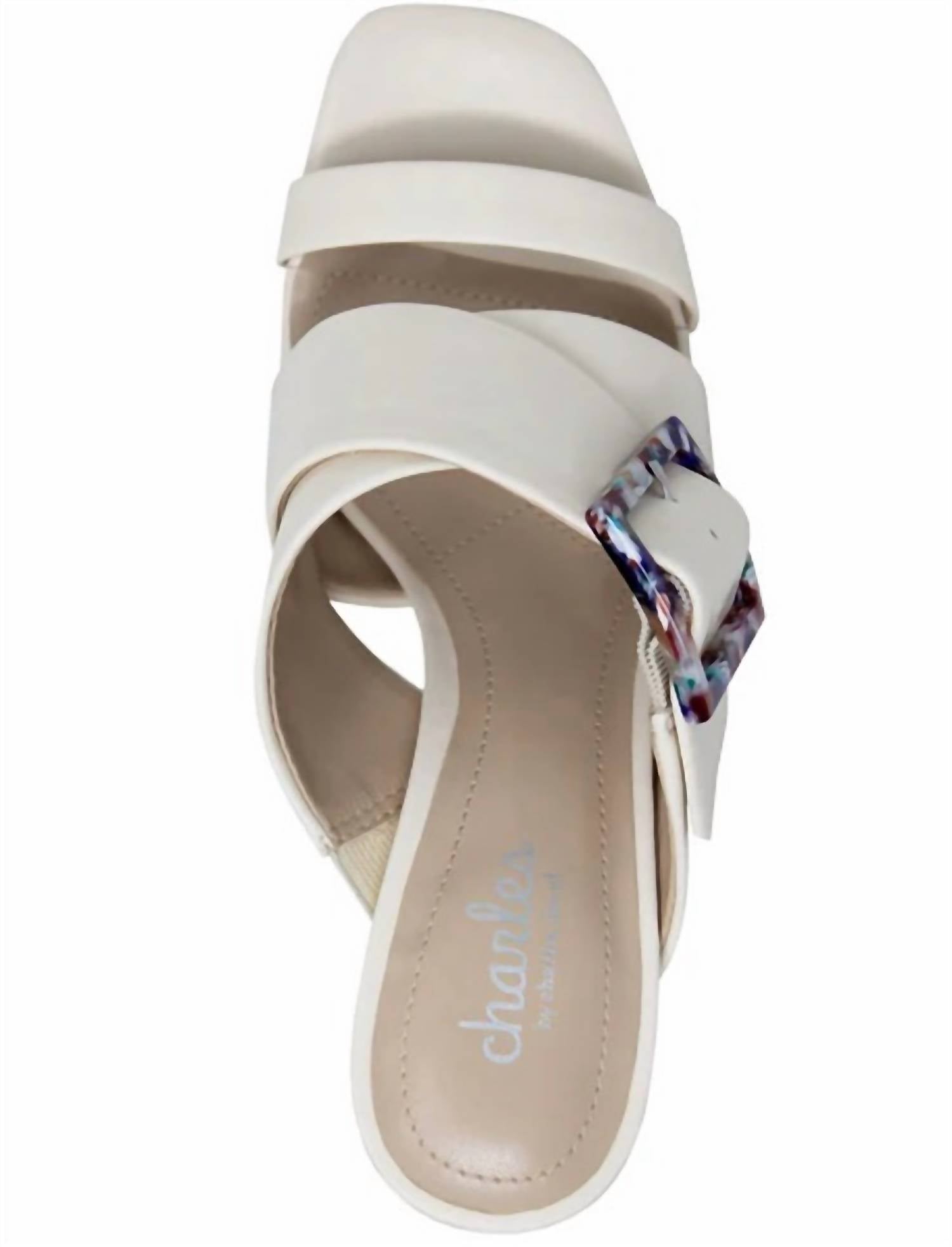 Блестящие туфли на каблуке цвета Off White Charles by Charles David — фото 2