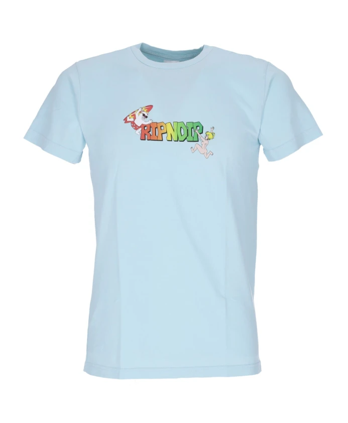 

Мужская летняя футболка нежно-голубого цвета Ripndip, синий