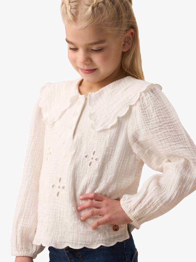 

Детский топ Emma с вышивкой и воротником-пелериной Angel & Rocket, Ivory