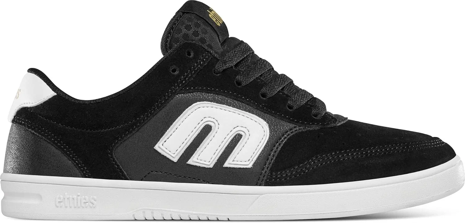 Кроссовки Etnies Serin в современном спортивном стиле скейтбордистов, усиленная конструкция, тройная износостойкая подошва Michelin, амортизация, повседневный стиль, Black White