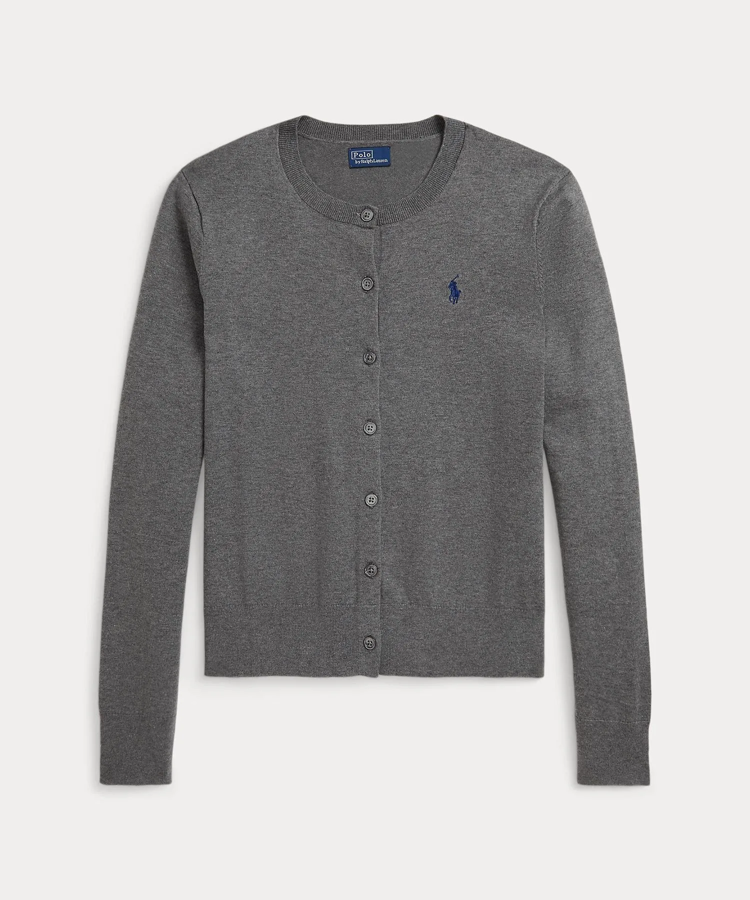Хлопковый кардиган с круглым вырезом Polo Ralph Lauren, 020 Gray
