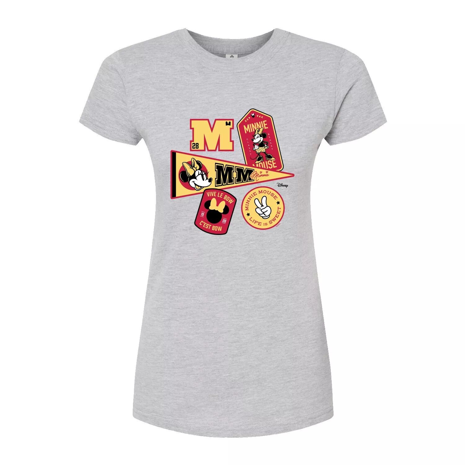 

Облегающая футболка Disney's Minnie Mouse Juniors College Icons Disney