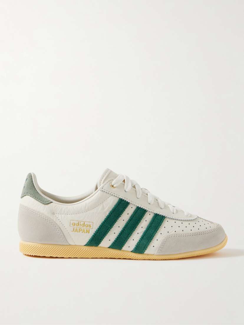 Кроссовки из перфорированной кожи с отделкой из японской замши Adidas Originals, белый