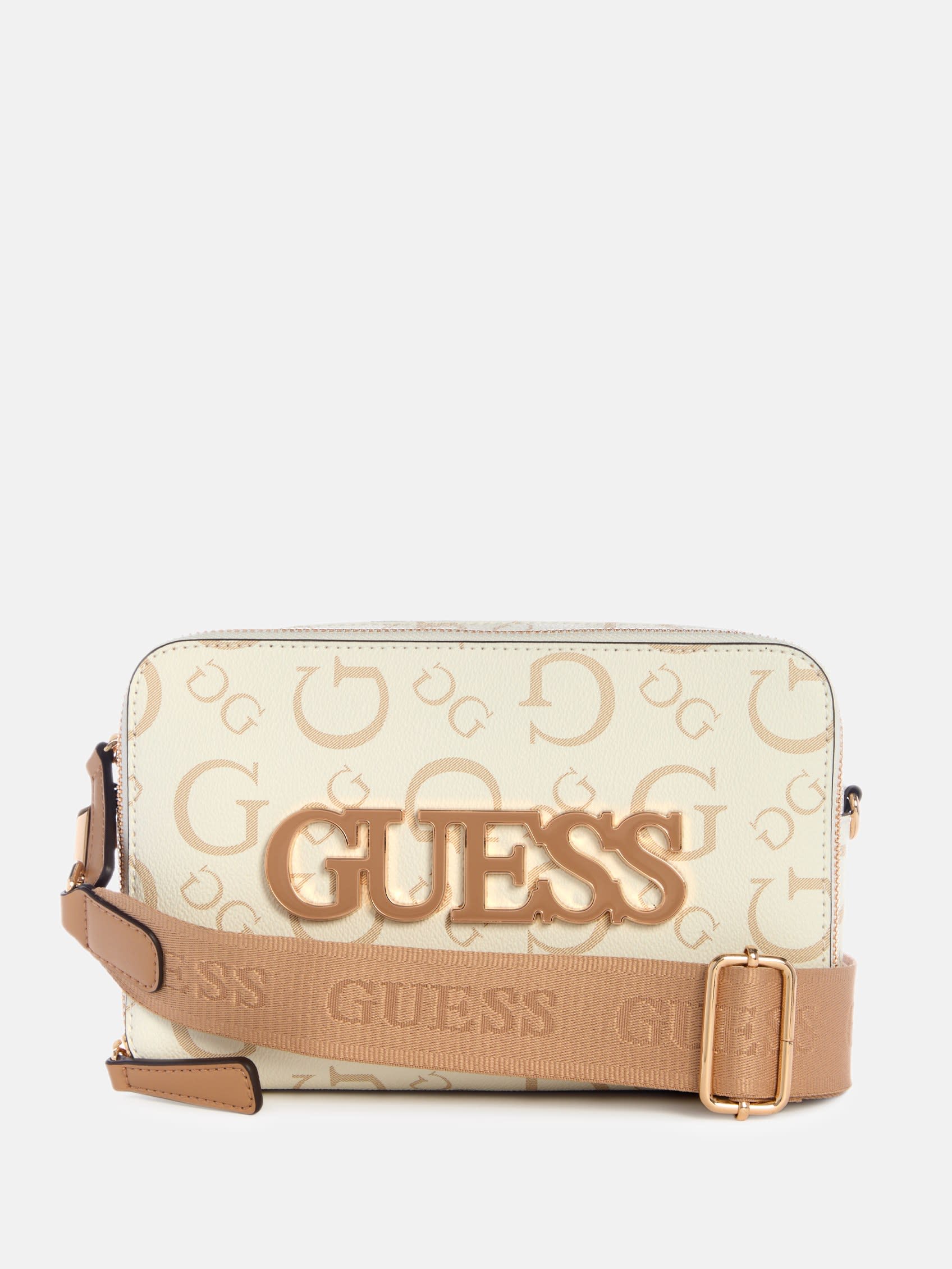 

Сумка-мессенджер Shaela с логотипом и застежкой-молнией Guess Factory, белый