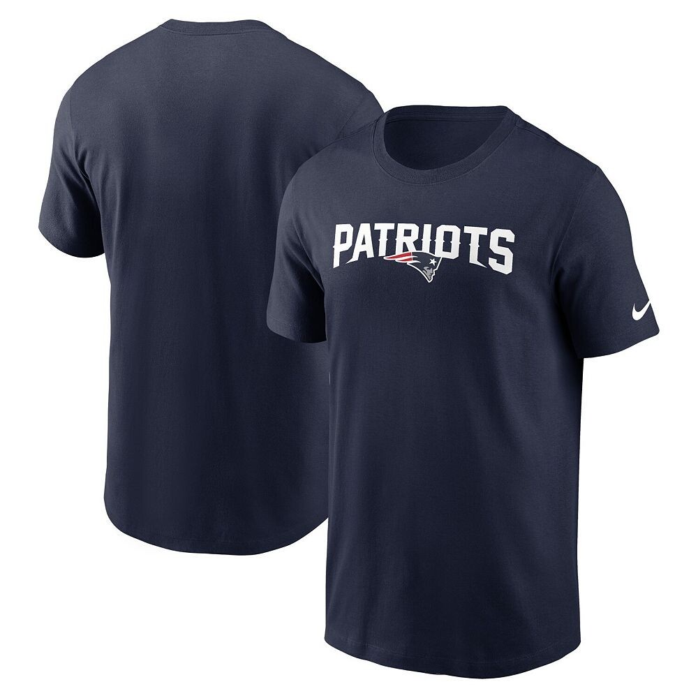 Мужская темно-синяя футболка Nike New England Patriots Primetime Wordmark Essential, цвет Pat Navy — фото 2