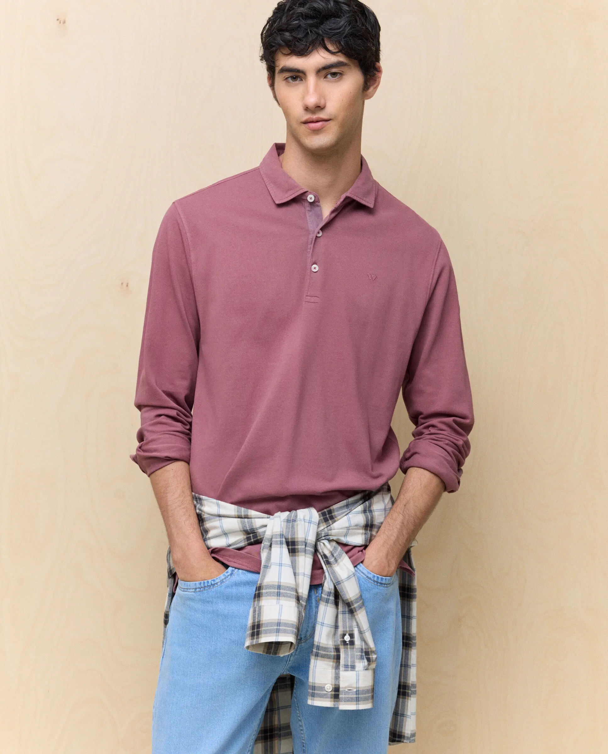 

Мужская поло с длинным рукавом Easy Wear, баклажановый