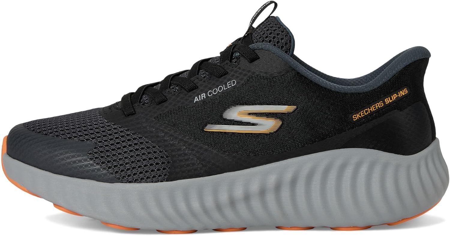 Мужские кроссовки Skechers Go Run Now Starfuse на шнуровке без застежек, черный/серый — фото 4