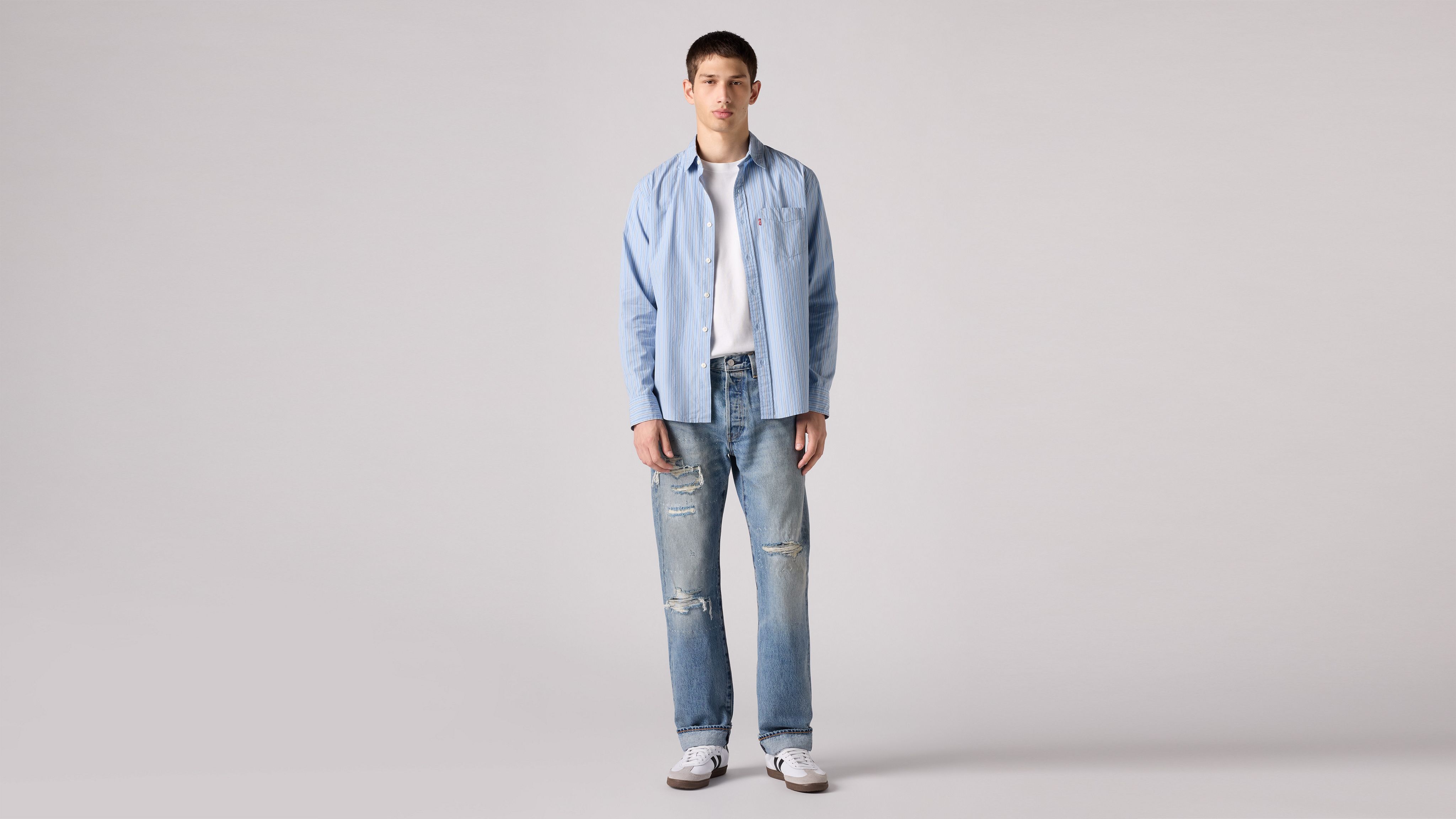 

Мужские джинсы 501 Original Fit Selvedge Levi's, Turquoise Rivet - Medium Wash