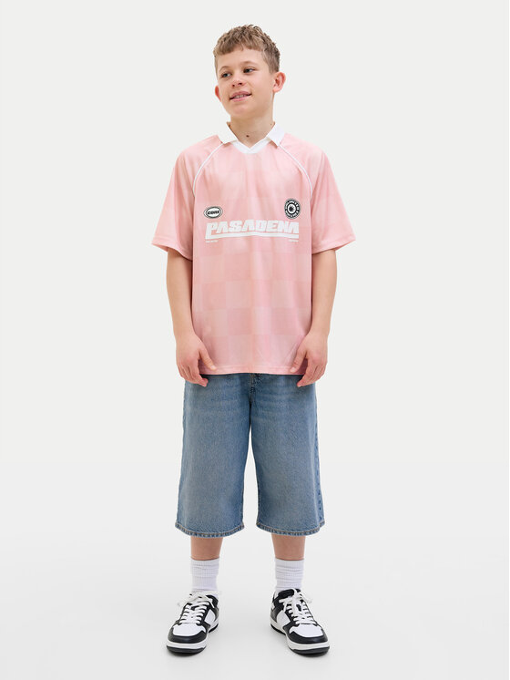 Свободная рубашка поло 12278700 Jack&Jones Junior, розовый — фото 2