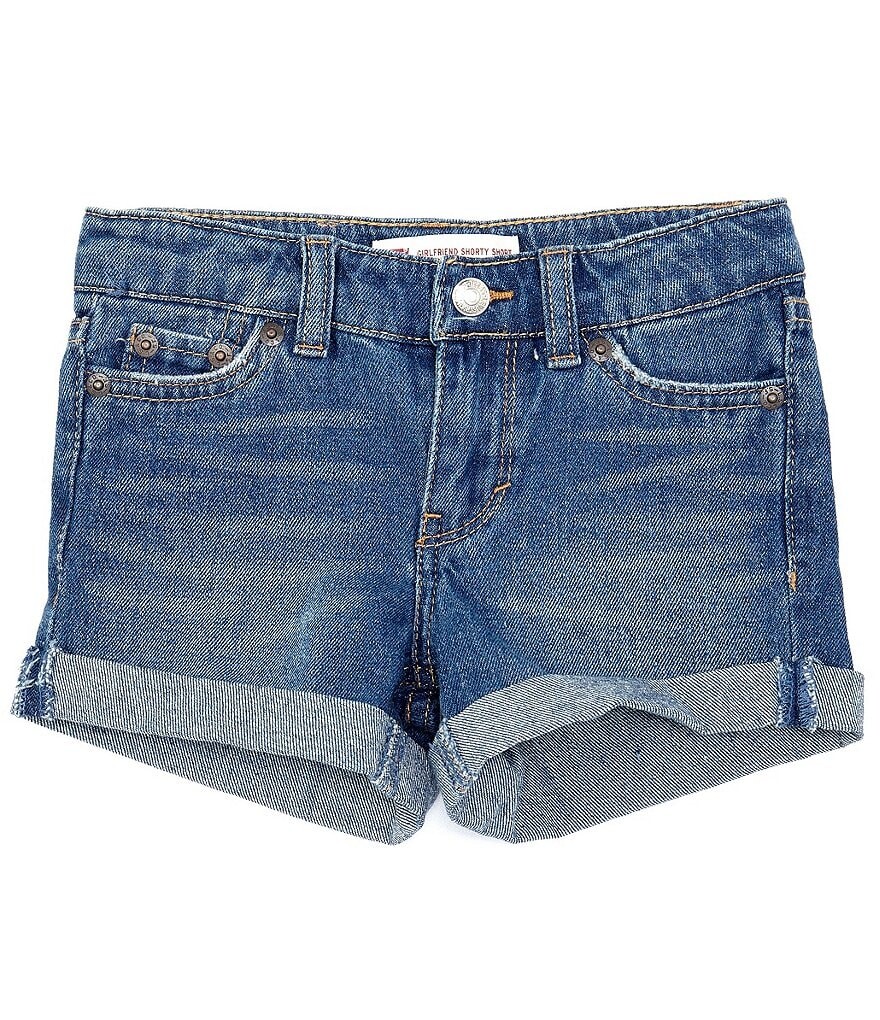 

Джинсовые шорты Levi's Little Girls 2T-6X Girlfriend Shorty, синий