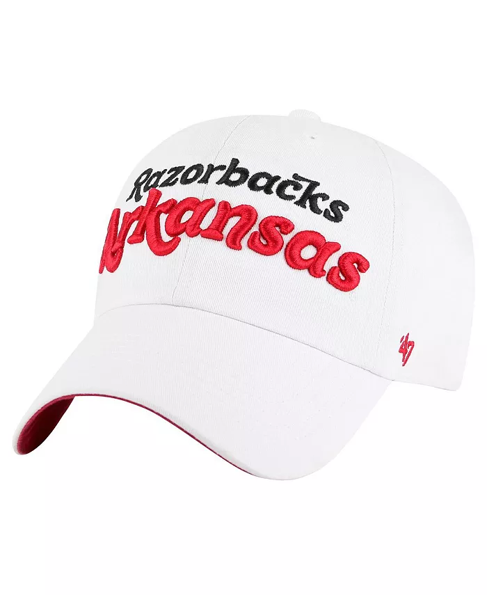 

Женская белая регулируемая кепка Arkansas Razorbacks Pensacola Clean Up '47 Brand