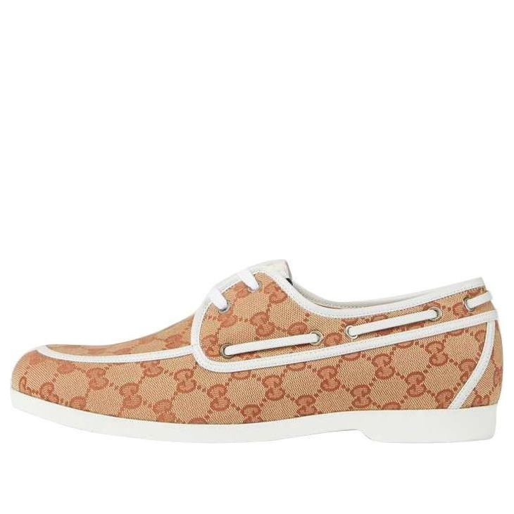 

Кроссовки Gucci GG Canvas Boat Shoes 'Neutrals', желто-коричневый