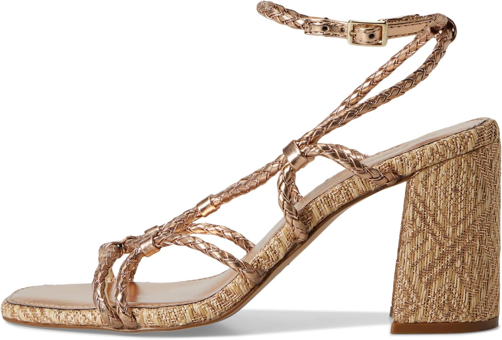Сандалии Jessica Simpson Azimma Braided Block Heel Sandals, цвет Light Brass — фото 4