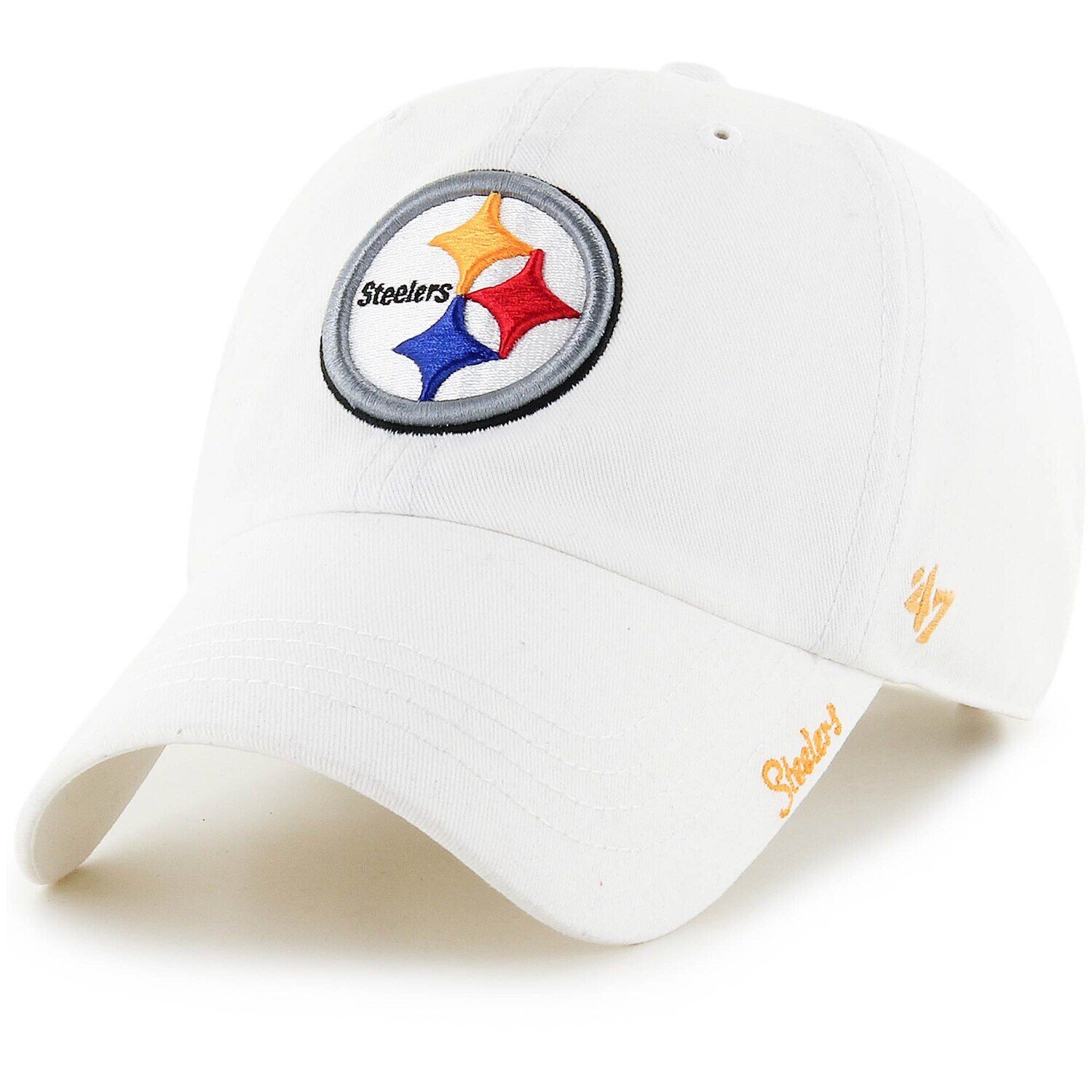 

Женская белая регулируемая кепка с логотипом Pittsburgh Steelers Miata 2047 года