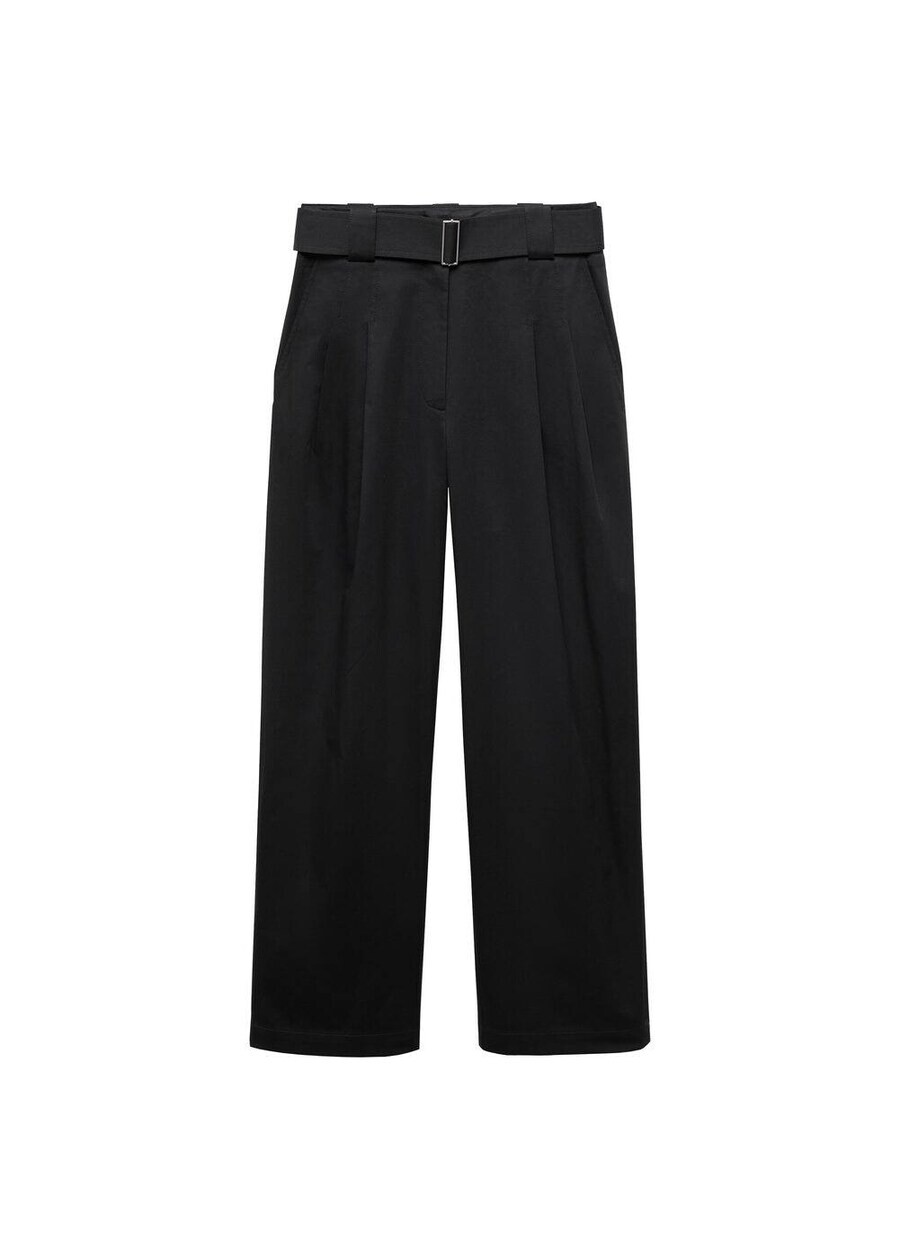 

Брюки со складками спереди MANGO Loose fit Pleat-Front Pants Myriam, черный