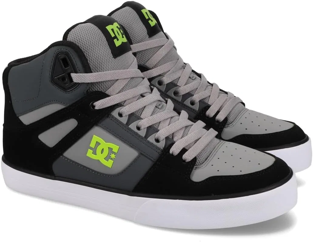 Кроссовки для скейтбординга DC Shoes Pure, Black Lime Grey