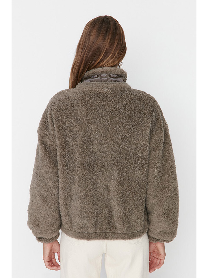 

Куртка trendyol Teddyjacke, серо коричневый