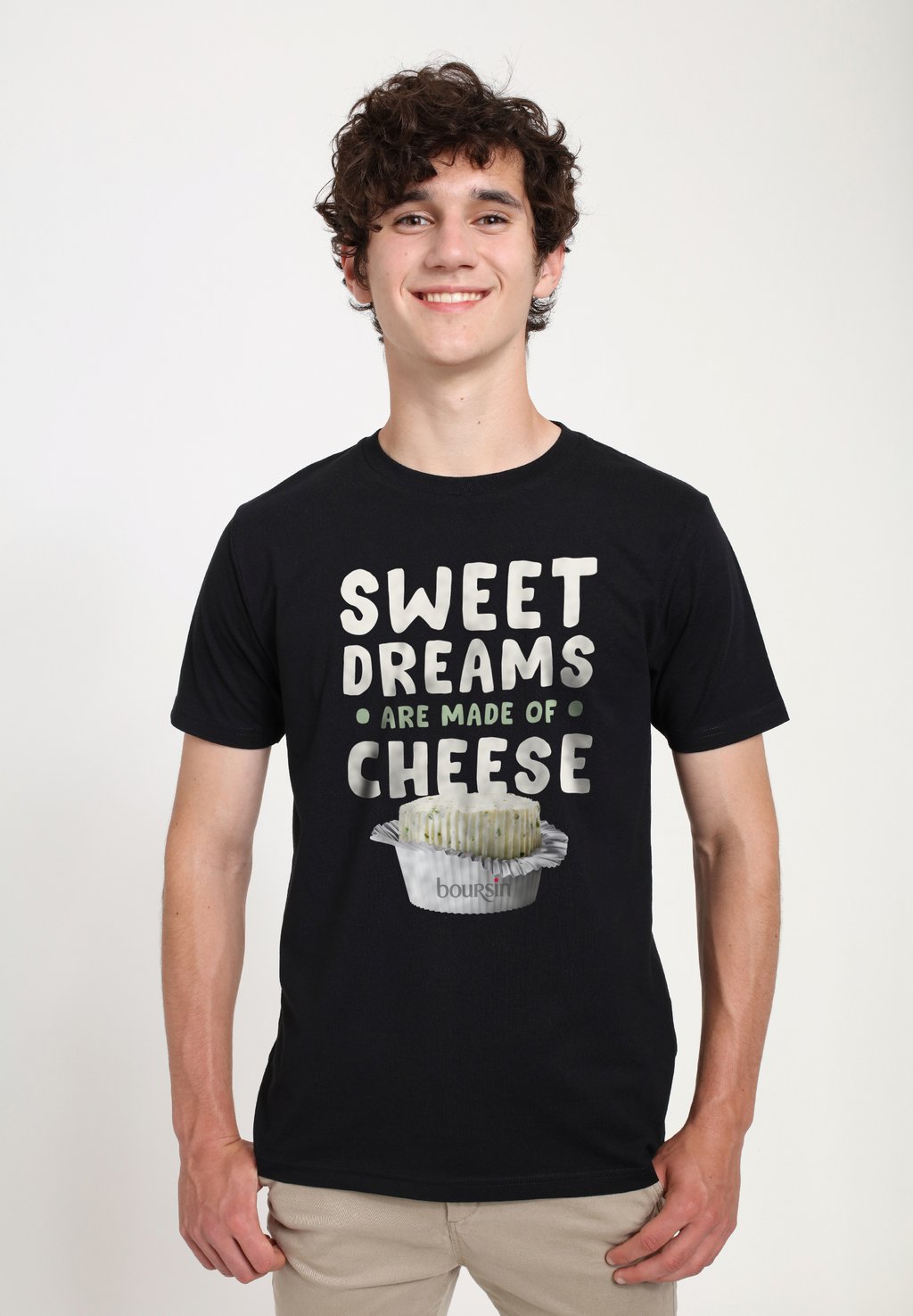 

Футболка с принтом BOURSIN SWEET DREAMS ARE MADE OF CHEESE Henry Tiger, черный