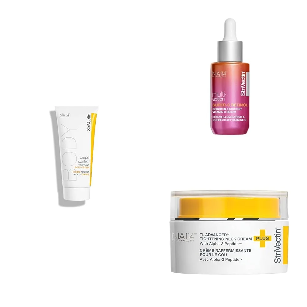 Крем для шеи StriVectin Tighten & Lift Advanced Neck Cream PLUS с альфа-3 пептидами для шеи и декольте, сыворотка для лица и крем для тела Tighten & Lift Crepe Control Body Cream