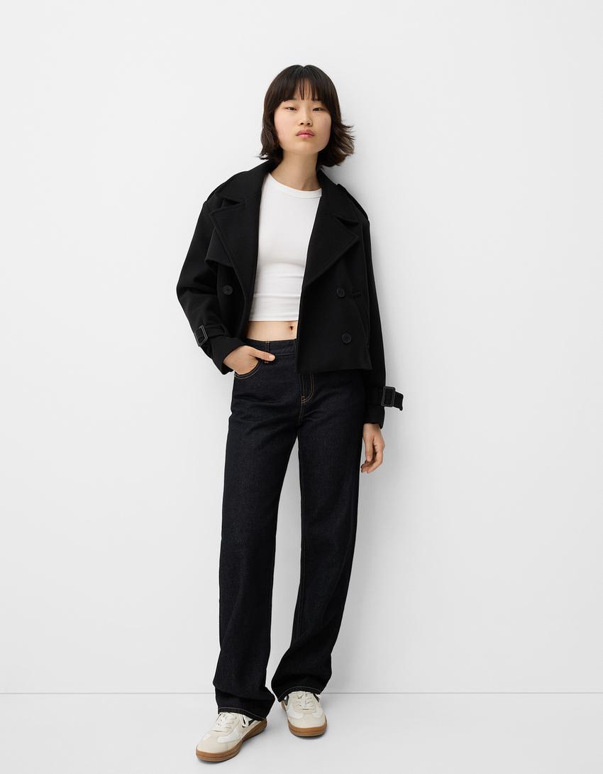 

Джинсы прямого кроя Bershka, синий