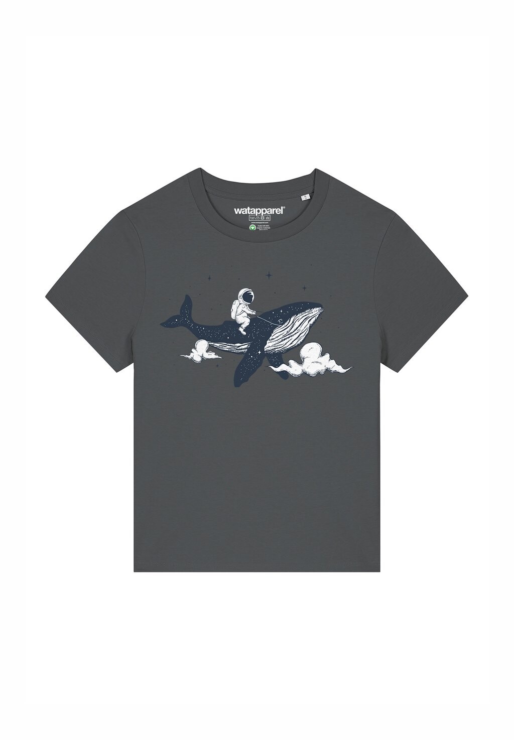 

Футболка с принтом SPACEWHALE watapparel, антрацит
