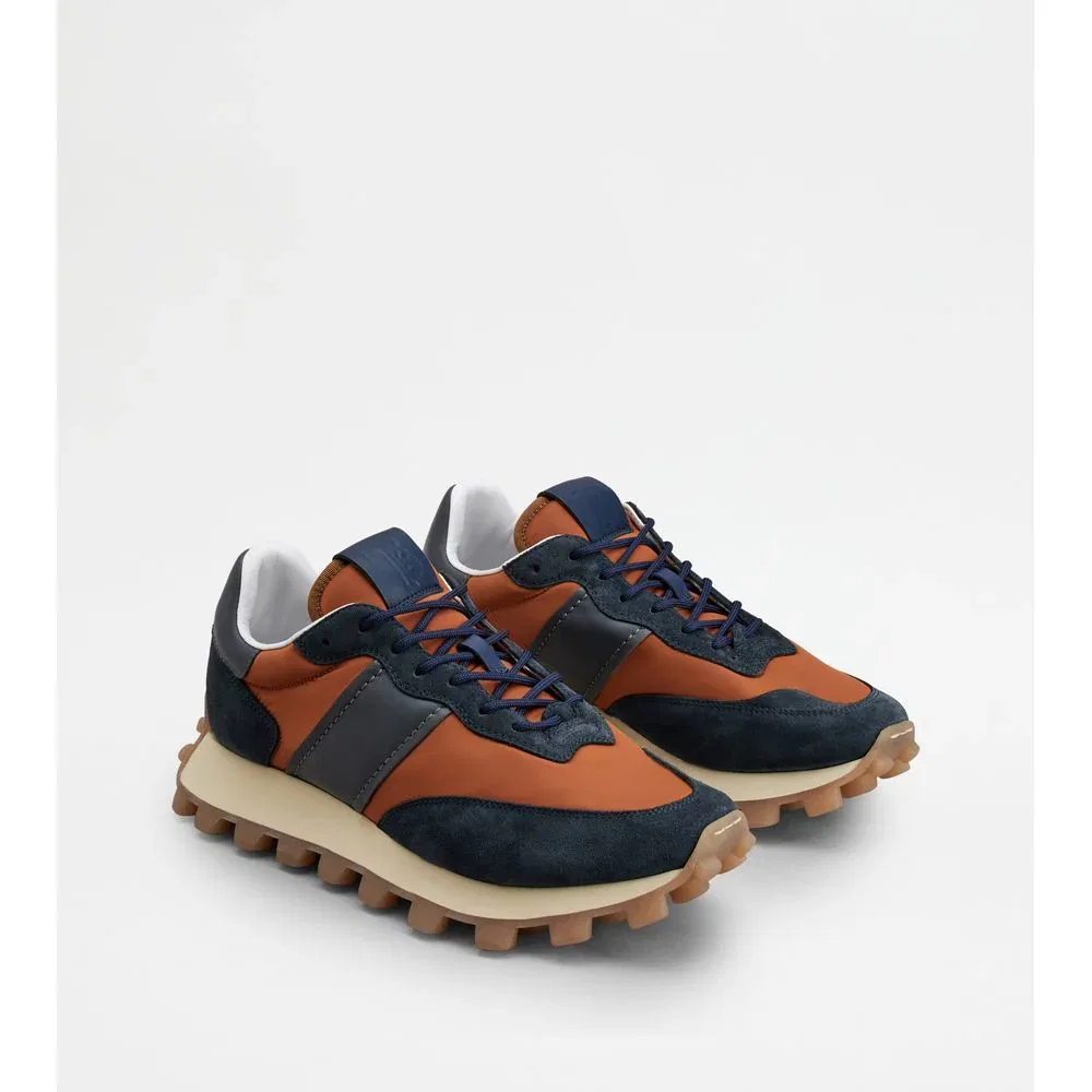 Кроссовки Tod's 1T из замши и ткани, синий; коричневый — фото 2