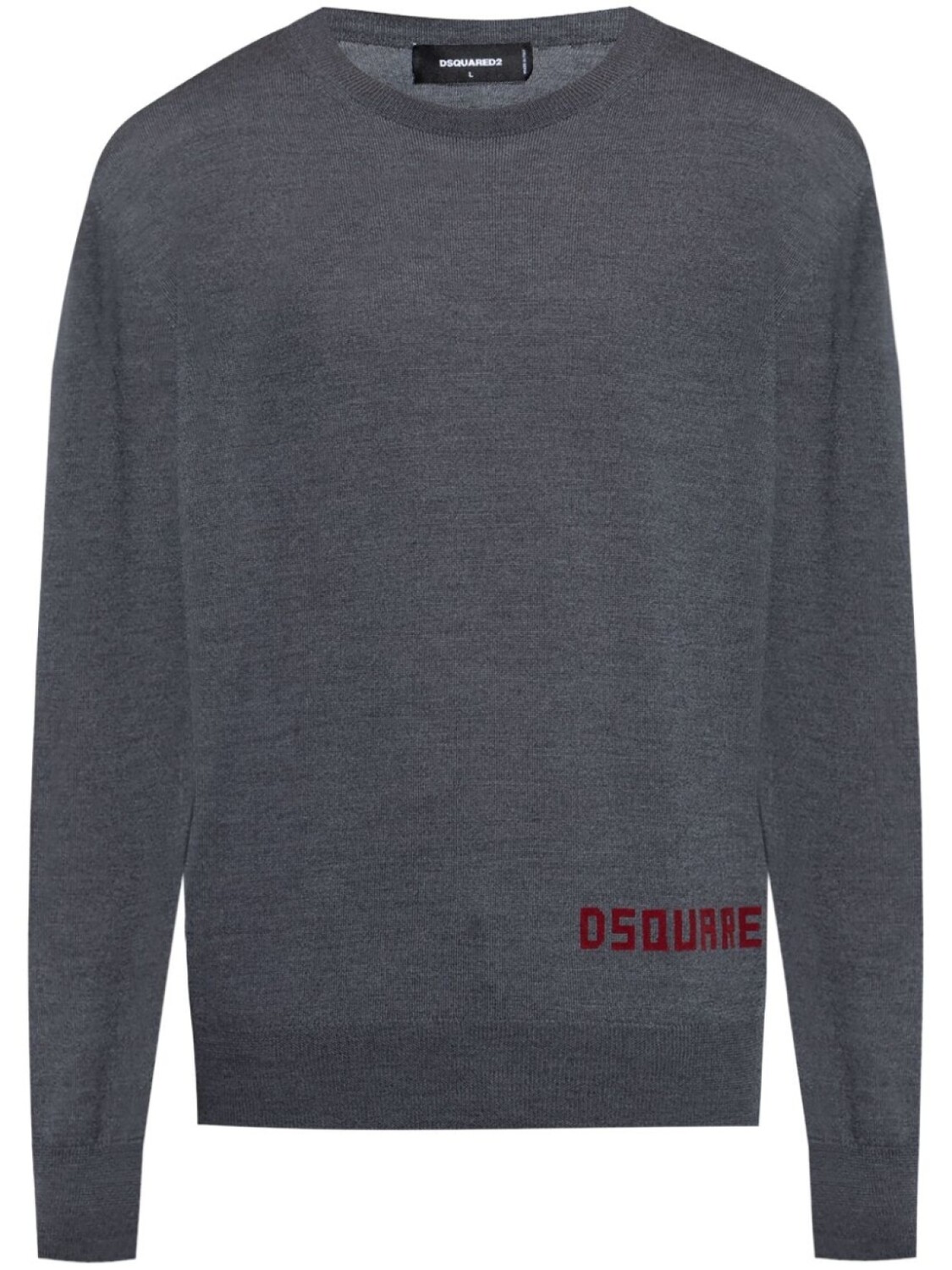 

Джемпер с логотипом DSQUARED2, вязка интарсией, серый