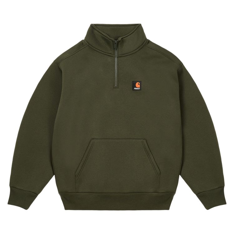 

Толстовка Palace x Carhartt WIP Carlux 1/2 Zip Sweatshirt 'Plant', зеленый