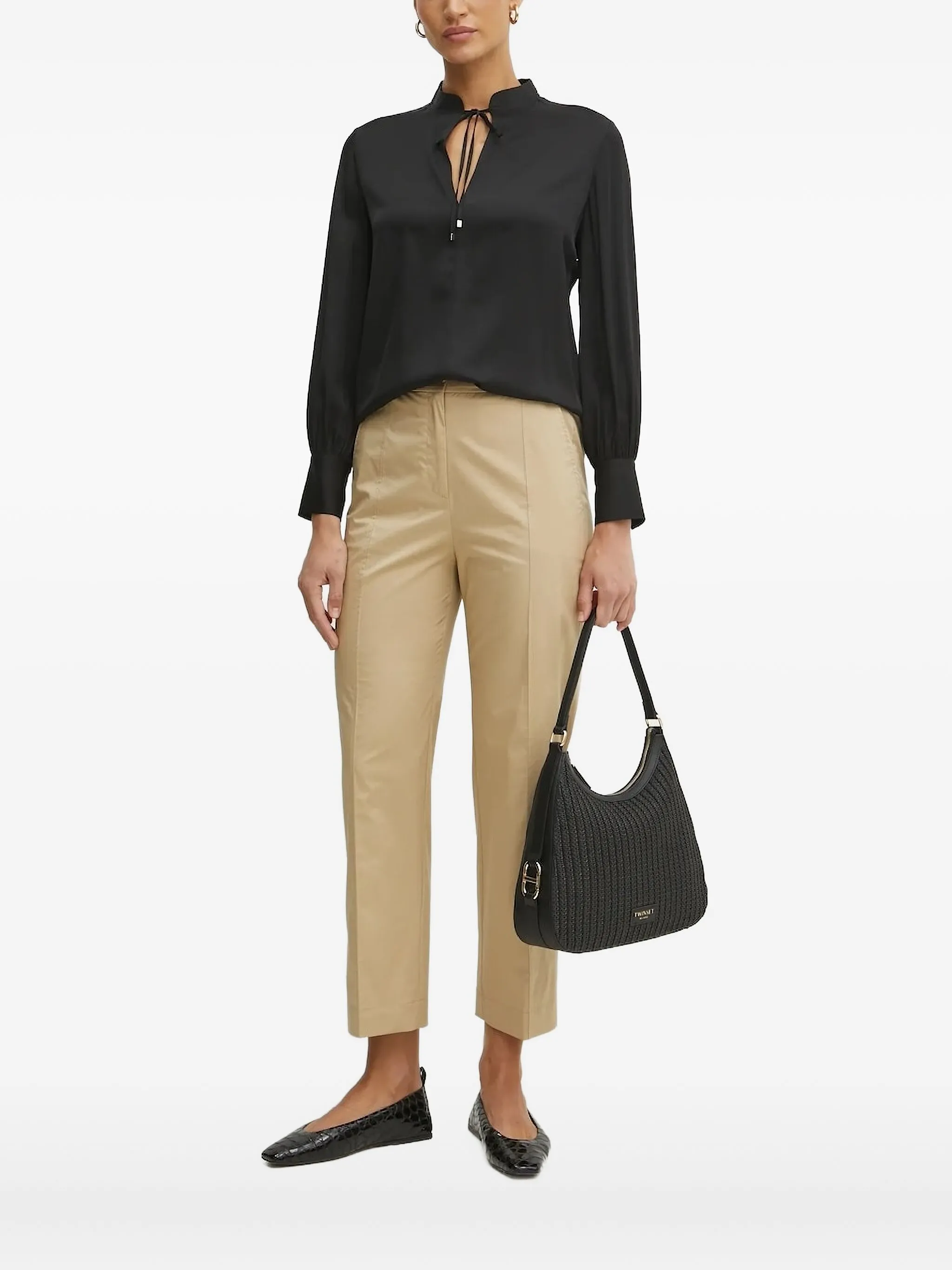 

Блузка с вырезом-капелькой Boss, черный