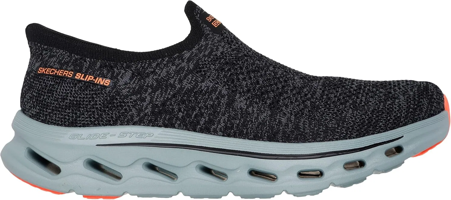 Мужские кроссовки Skechers Go Walk Glide Step 2.0 Caleb Hands Free Slip-ins Trainers, Black Grey — фото 2
