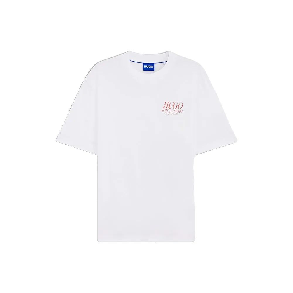 

Футболка с коротким рукавом HUGO Nofishix 10272987 синего цвета, белый