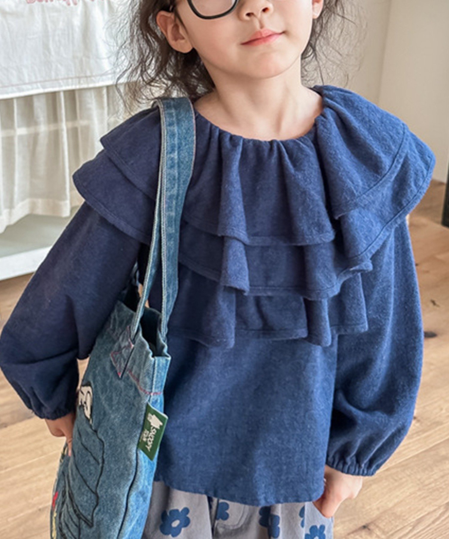 Топ с оборками Aimoha Kids, Navy